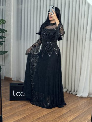 فستان سهره اسود تطريز راقي من لوكا فاشن