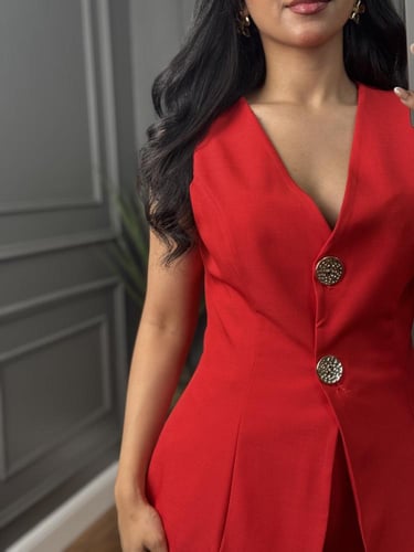 طقم رسمي كت باللون الاحمر من لوكا فاشن