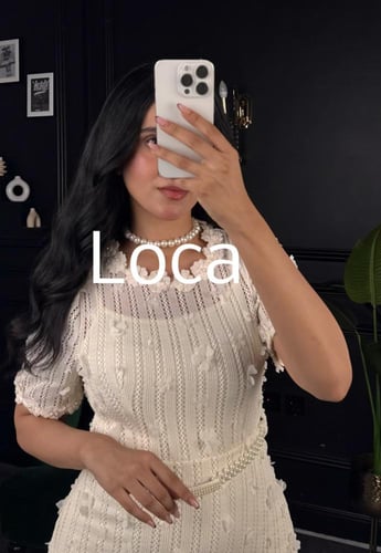 فستان ناعم ميدي مع حزام فخم من لوكا فاشن