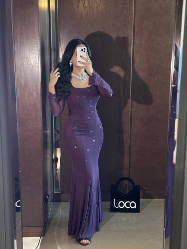 فستان سهرة ناعم طويل بقصة حورية البحر