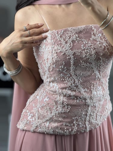 فستان سهره مع شال