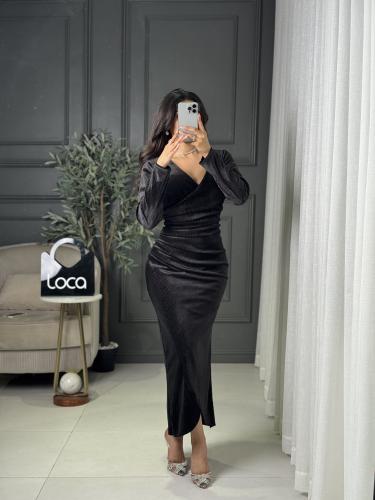 فستان ناعم بلون اسود من لوكا