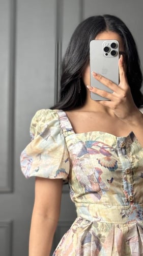 فستان العيد مشجر باكمام نص من لوكا فاشن