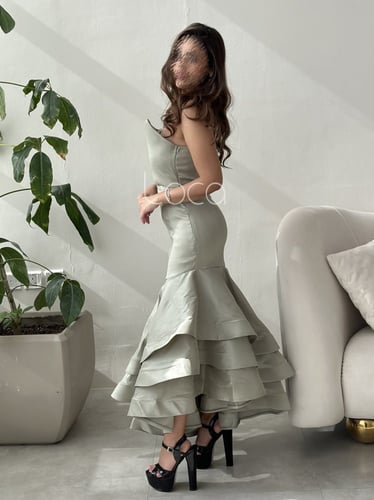 فستان اخضر ريفي ميدي