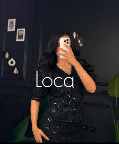 طقم العيد بتطريز فخم ولون اسود من لوكا فاشن