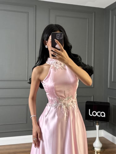 فستان سهره راقي وناعم لونين بقصه دبل كلوش