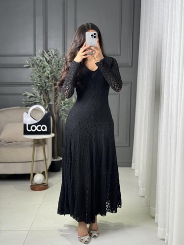 فستان ناعم اسود من لوكا