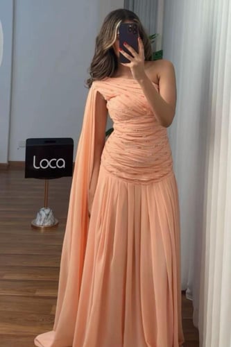 فستان سهره ناعم خربزي