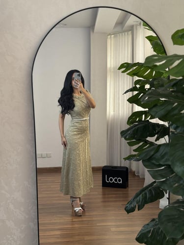 فستان ناعم زيتي