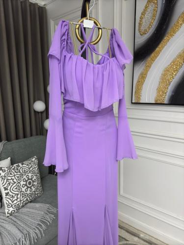 فستان سهره ناعم وانيق بلون موف