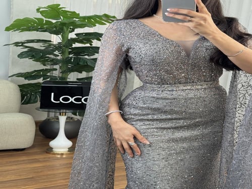 فستان سهره مطرز تطريز كامل بتصميم راقي