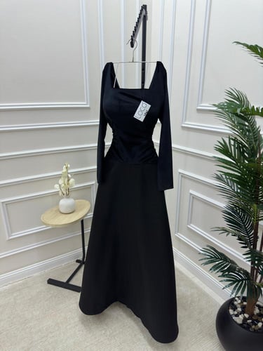 فستان سهره اسود ناعم