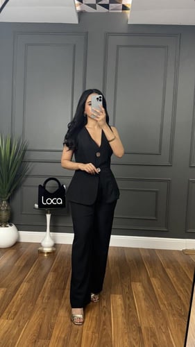 طقم رسمي كت باللون الاسود من لوكا فاشن