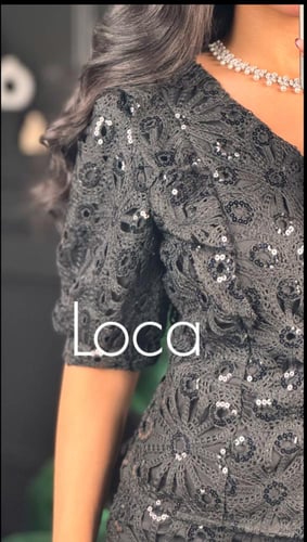 طقم العيد بتطريز فخم ولون اسود من لوكا فاشن