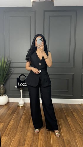 طقم رسمي كت باللون الاسود من لوكا فاشن