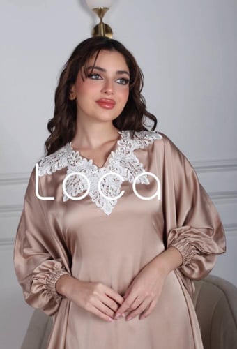 جلابية أنيقه باللون البيج