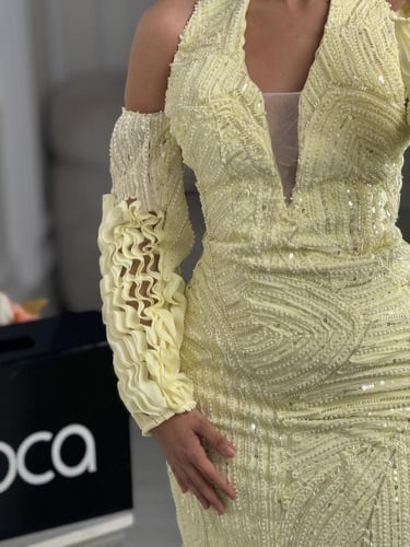 فستان سهره ليموني