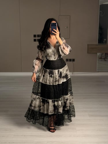 فستان ناعم مشجر