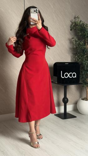 فستان ناعم احمر