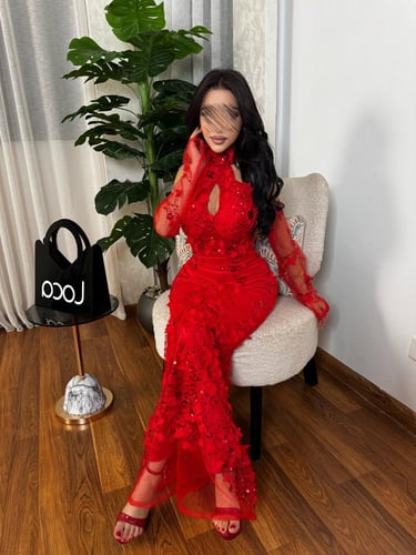 فستان سهره مطرز ماسك من لوكا فاشن