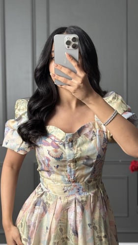 فستان العيد مشجر باكمام نص من لوكا فاشن