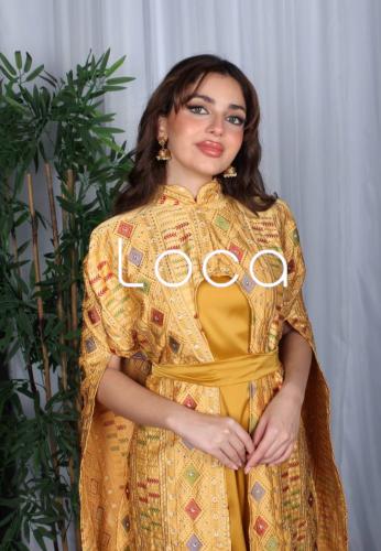 جلابيه قطعتين بتطريز فخم