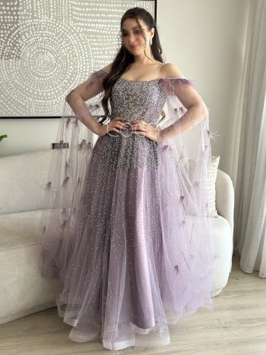 فستان موف بتصميم مميز