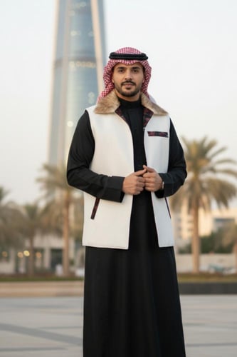 سديري ابيض قلاب فرو مبطن