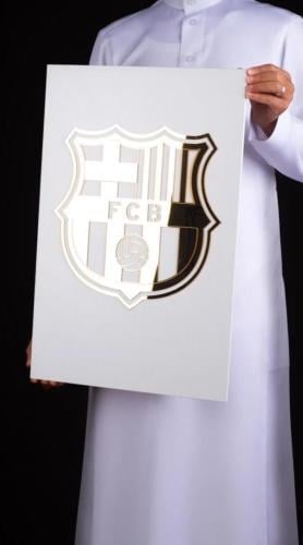 لوحة جدارية فاخرة بشعار نادي برشلونه الأسباني