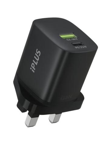 شاحن جداري بمنفذين 38 واط أسود - IPLUS