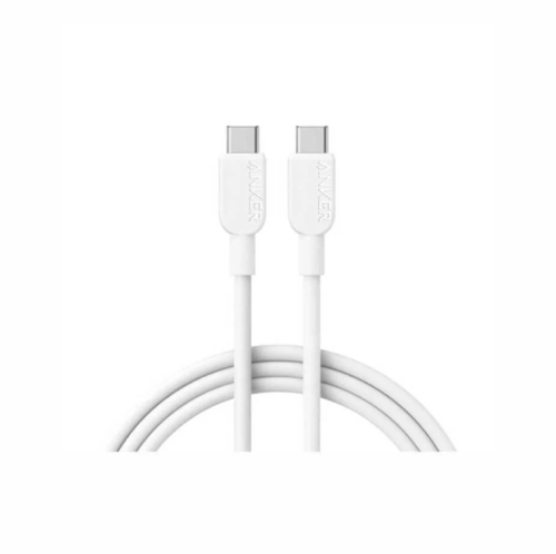 سلك شحن تايب سي تايب سي قماش أبيض - ANKER