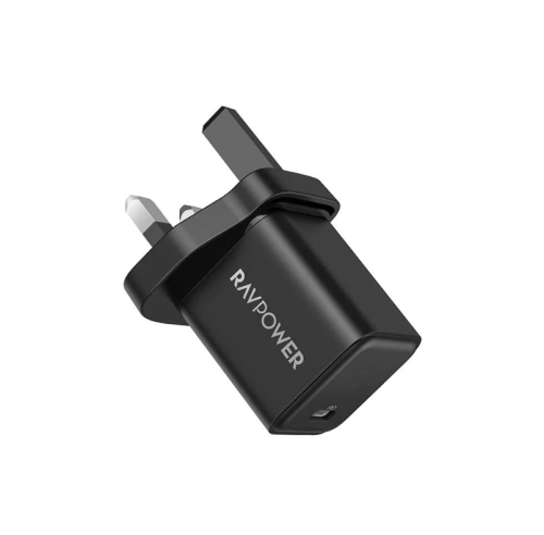 شاحن جداري 20 واط أسود منفذ بي دي - RAVPOWER