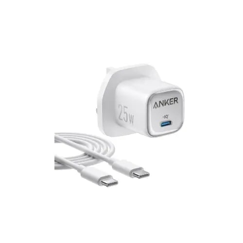 شاحن جداري 25 واط منفذ بي دي مع سلك شحن تايب سي تا...