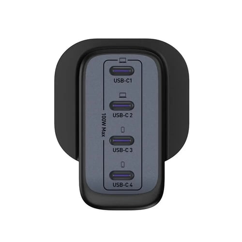 شاحن جداري 100 واط 4 منافذ بي دي أسود - JODA - MOB...