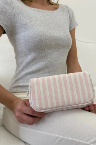 STRIPED MAKEUP BAG