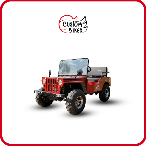 سيارة ميني جيب 4 عجلات 150CC - لون احمر -7 Mini Je...