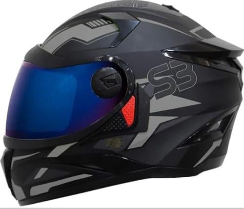 خوذة ستيل بيرد SBH-17 اسود ورمادي LARGE