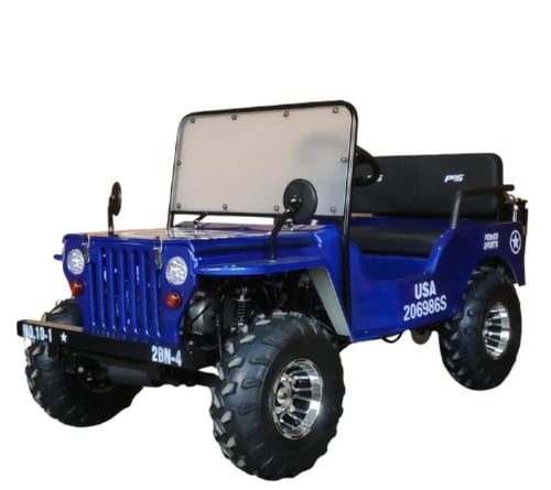 سيارة ميني جيب 4 عجلات 150CC - لون ازرق -7 Mini Je...