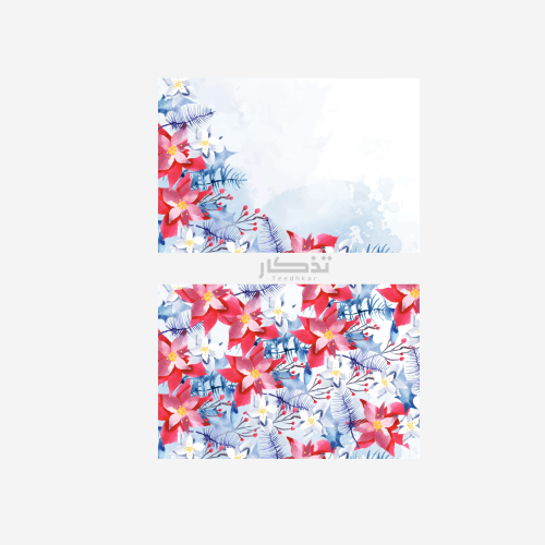 بطاقة إهداء بتصميم ورود - رقم 1