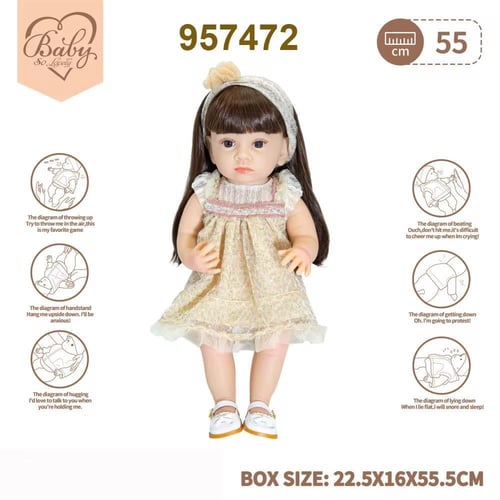 لعبة دمية طفلة حديثة الولادة التفاعلية حجم كبير من...