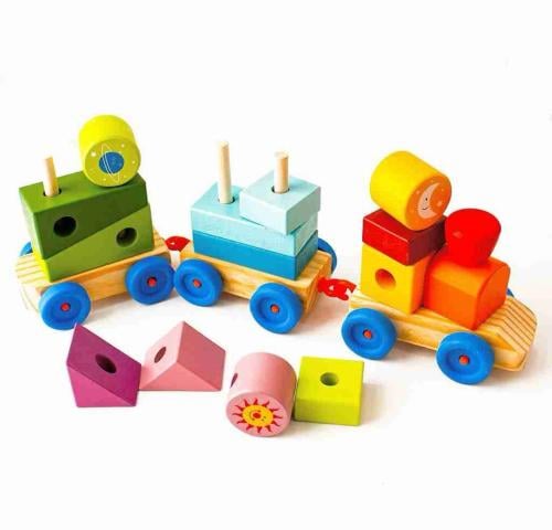 لعبة قطار كبير خشبي للتطابق