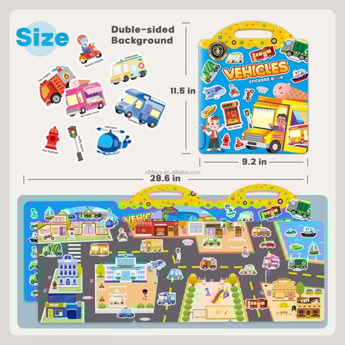 لعبة كتاب ملصقات الجيلي متعددة الإستخدام (٣ كتب في...