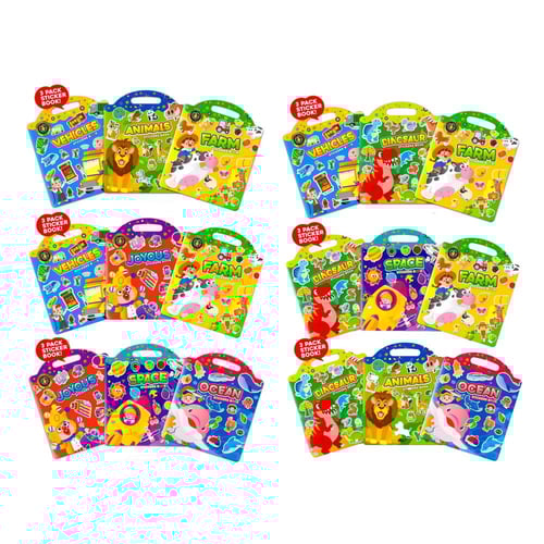 لعبة كتاب ملصقات الجيلي متعددة الإستخدام (٣ كتب في...