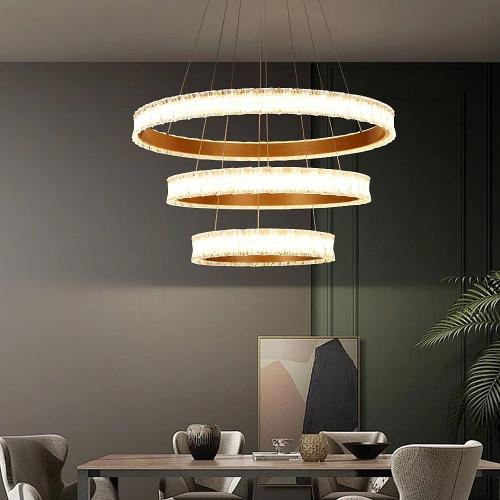 نجف مودرن ذهبي لون الانارة 3 اضاءات 400*600*800 22...