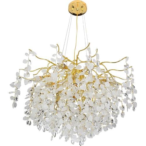 نجف قروش مودرن ذهبي + شفاف E14*13 مقاس 800 ملم