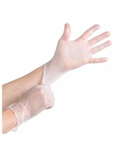 قفازات فينيل مقاس كبير - clear vinyl gloves size L