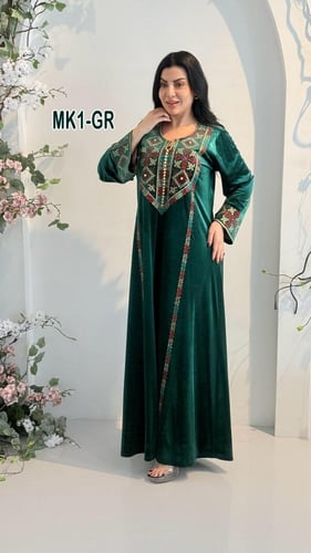 جلابيه مخمل اقلام تطريز فلسطيني