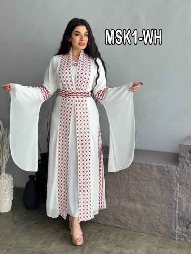 طقم كوفيه تطريز فلسطيني شيفون القطعه الداخليه كريب