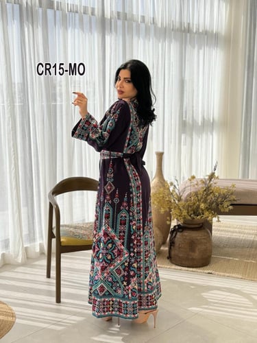 ثوب ملكي سبعاوي فلسطيني تطريز يدوي