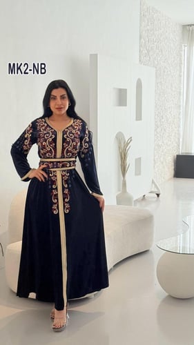 جلابيه مخمل تطريز مغربي